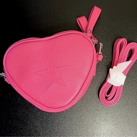 Jeffree Star Pink Heart Bag Purse Crossbody Makeup Box Exclusive NEW - Picture 7 of 12